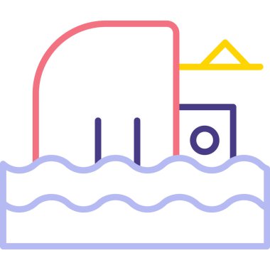 Havuz simgesi, vektör illüstrasyonu