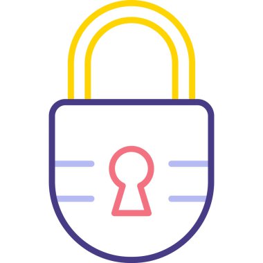 Kilit. Web simgesi basit illüstrasyon