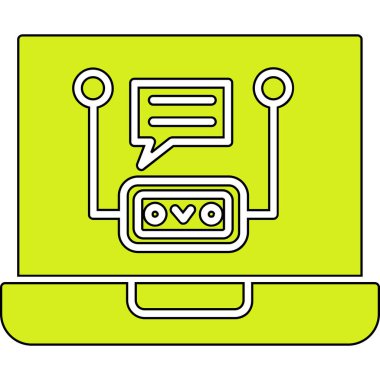 Sohbet ileti simgesi, vektör illüstrasyonu