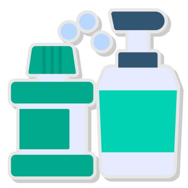 Kozmetik şişe, illüstrasyon, beyaz arkaplandaki vektör