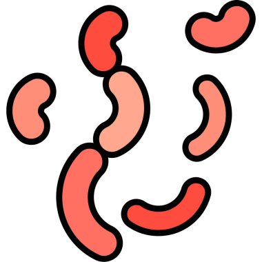 Sosisler yemek ikonu doldurulmuş - ana hatları biçiminde