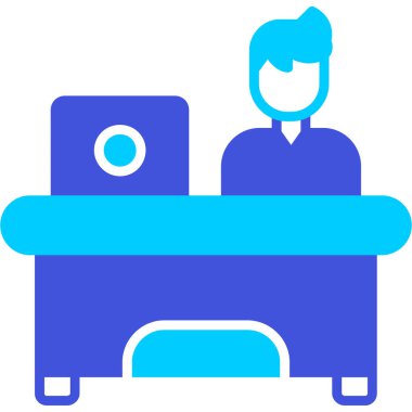 Modern ofis ikonundan yoksun vektör illüstrasyonu