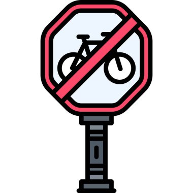 motorsiklet durdurma simgesi renk ana hatları vektörü