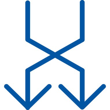 Oklar aşağı ok simgesi dış hat biçiminde