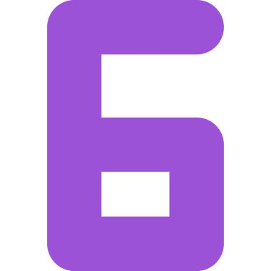 6 numaralı mor vektör çizim tasarımı