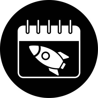 Roket. Web simgesi basit illüstrasyon