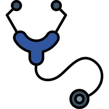 Steteskop. Web simgesi vektör illüstrasyonu