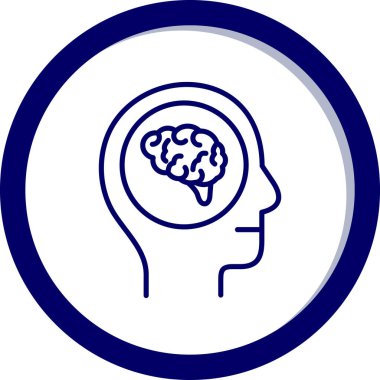 İnsan beyni ikon vektör illüstrasyonu