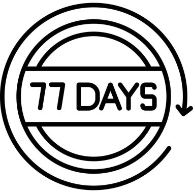 7777. gün simge tasarımı, vektör illüstrasyonu