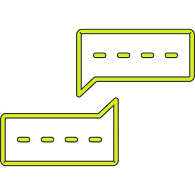 Beyaz arkaplanda yeşil sohbet baloncukları simgesi izole edildi. Sohbet balonları ikonu. vektör illüstrasyonu