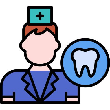 Dişçi. Web simgesi basit illüstrasyon