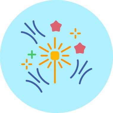 Basit vektör simgesi, havai fişeklerin gösterimi