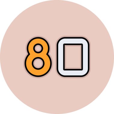 89 doldurulmuş vektör simgesi dekoru