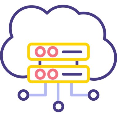 Bulut hesaplama simgesi, modern illüstrasyon basit tasarım