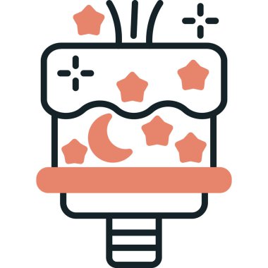 Pasta tatlı ikonu ana hatlarıyla