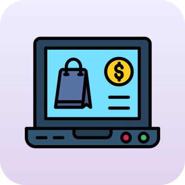 çevrimiçi alışveriş rengi vektör illüstrasyonu