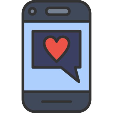 Kalp vektör resimli akıllı telefon