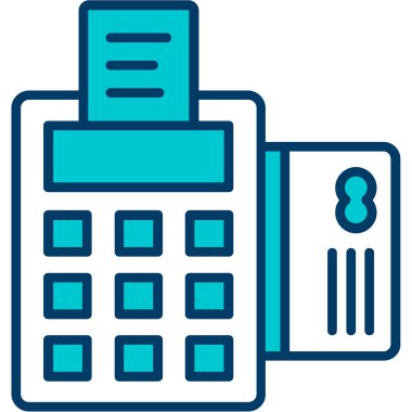 Kredi kartı terminali ikonu. beyaz arkaplanda izole edilmiş düz tasarım için kredi kartı terminal vektör simgesi