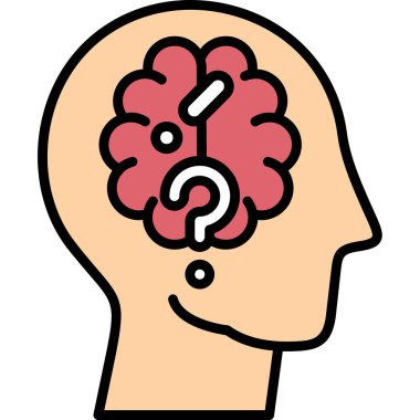 Zihin rengi ikon vektör illüstrasyonu