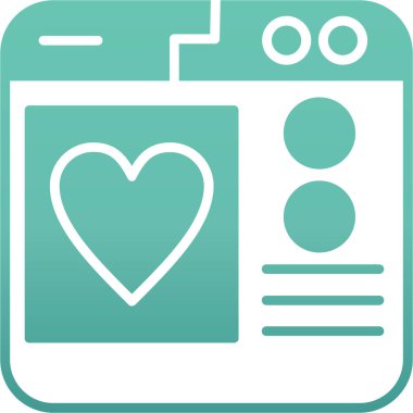 Kalp ikonu vektör illüstrasyonu