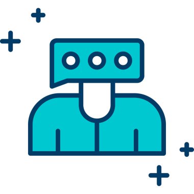 Arka planda mavi robot simgesi izole edildi. vektör illüstrasyonu