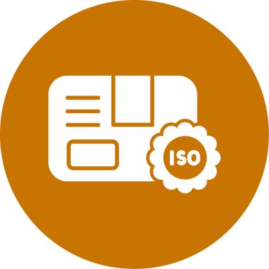 izo belgesi düz yuvarlanmış vektör simgesi