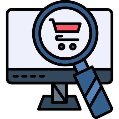 çevrimiçi alışveriş simgesi, vektör illüstrasyonu