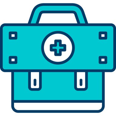 İlk yardım çantası simgesi. Web için ilk yardım kipi vektör simgelerinin basit çizimi