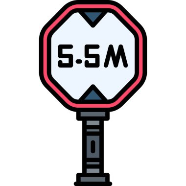 Trafik konisi simgesi. ana yol koni vektör simgesi rengi düz izole