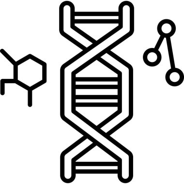 Ana hatlar biçiminde biyoloji DNA bilim simgesi
