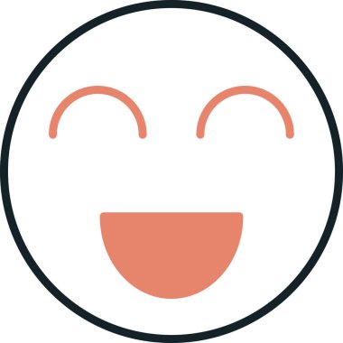 Mutlu yüz ifadesi simgesi düz biçimli