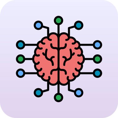 Beyin simgesi, vektör illüstrasyonu
