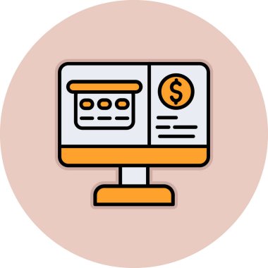 dolar işareti simgesi renk çizgisi vektörü olan dizüstü bilgisayar