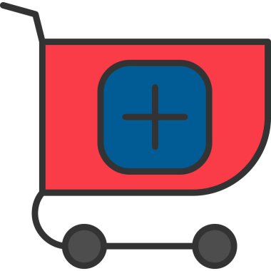 Alışveriş arabası simgesi, vektör illüstrasyonu