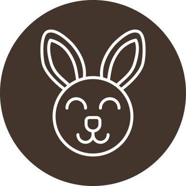 Sevimli tavşan kafası karakter vektör çizimi tasarımı