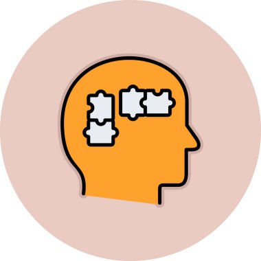 Beyin. Web simgesi basit illüstrasyon