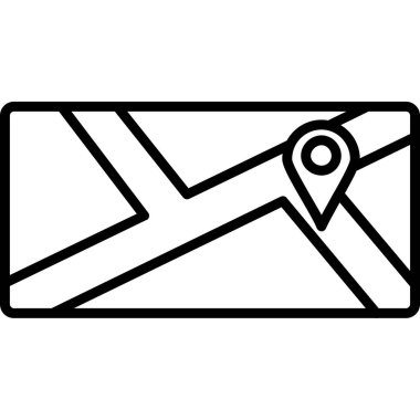 Harita işaretçi simgesi. Yer işareti sembolü. Vektör çizim