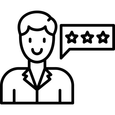 Müşteri derecelendirme vektörü ince çizgi simgesi