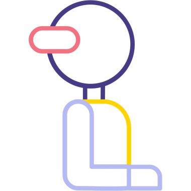 Kulaklıklı adam vektör illüstrasyonu, simge tasarımı