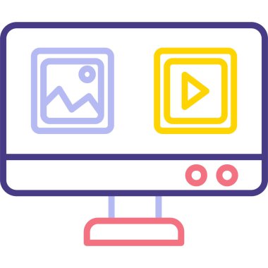 Monitör. Web simgesi basit illüstrasyon