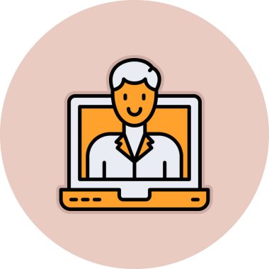 Doktor. Web simgesi basit illüstrasyon