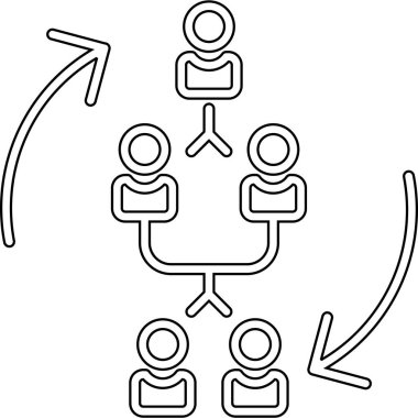 beyaz arkaplanda izole edilmiş ana hat biçiminde takım çalışması simgesi