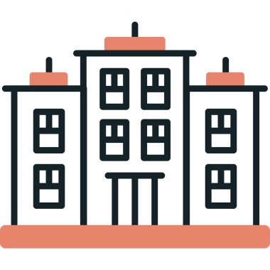 Otelde. Web simgesi basit illüstrasyon