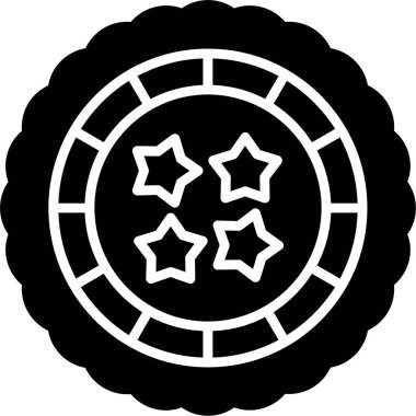 Kumarhane çipi ikonu. Beyaz arkaplanda izole edilmiş web tasarımı için kumarhane çipi vektör simgesi