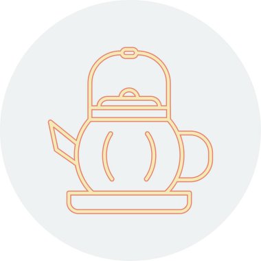 çay fincanı vektörü ince çizgi simgesi