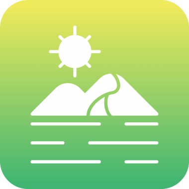 güzel manzara kabartma vektör simgesi