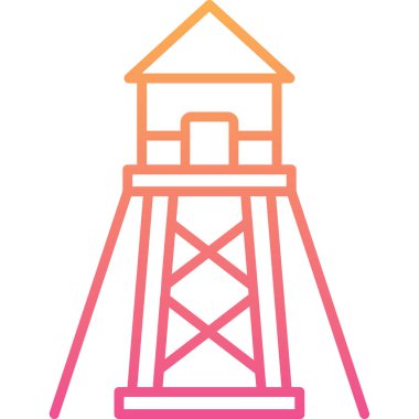 Deniz feneri. Web simgesi basit illüstrasyon