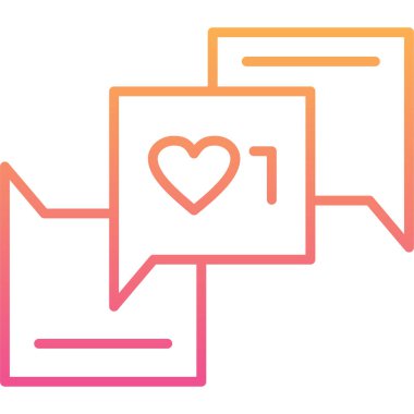 Sohbet iletisi kalp simgesi ana hat biçiminde