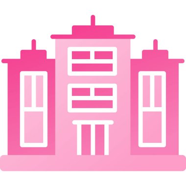 Bina. Web simgesi basit illüstrasyon