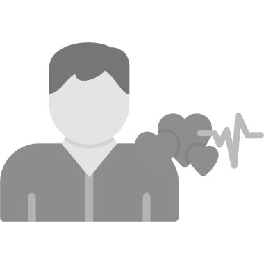 Kalp atışı vektör simgesine sahip izole bir adam